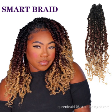 Synthetic Braiding Hair Extension Passion Twist Hair Pre-Twisted Pre-Looped Passion Twists Crochet Braids Made Of Bohemian Hair